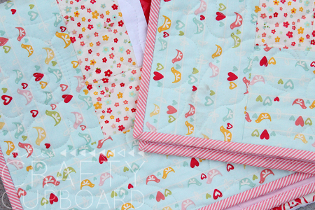Jelly roll baby quilt binding
