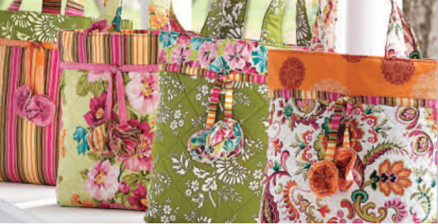 Quilted Tote With A Splash of Florals – Quilting Cubby