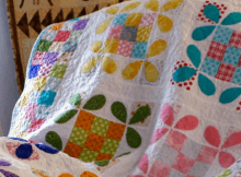 Floral garden honey bee nine patch quilt