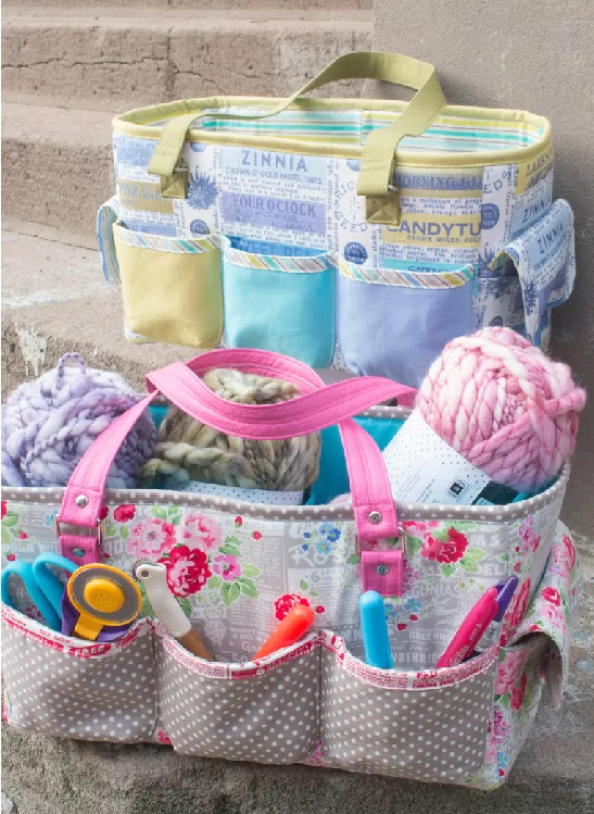 fabric basket with pockets