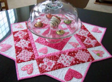 hearts table topper charm square friendly