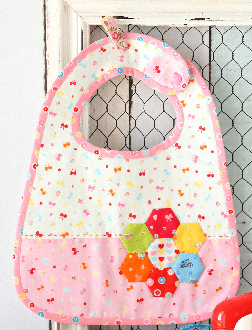 hexgon flower baby bib