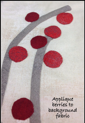 How to make the berries for a Cardinal wall quilt