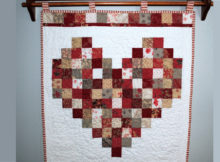 one charm pack Valentine heart wall hanging