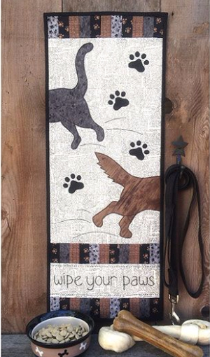 Quilt Pattern with dogs Wipe Your Paws