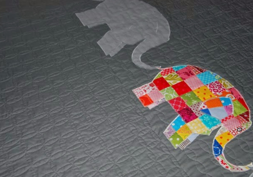 quilting ideas for elephant baby quilt