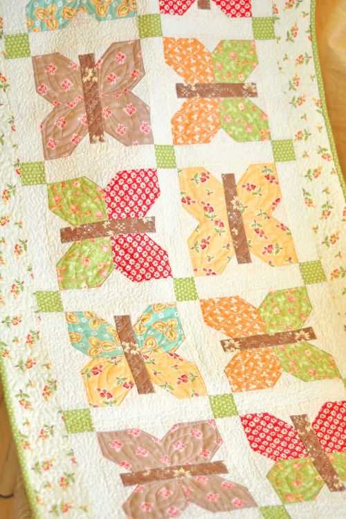 Butterfly table runner Painted Ladies