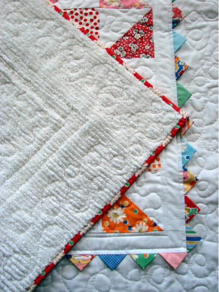 charm square baby quilt chenille fabric backing