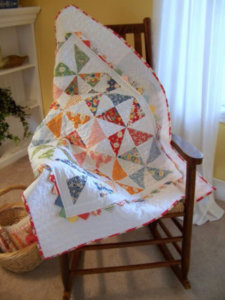 charm square baby quilt with soft chenille