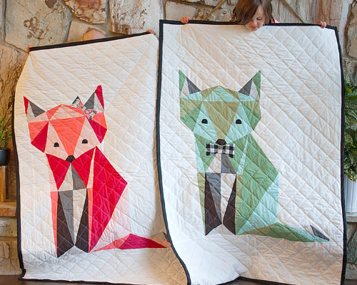 fox baby quilt boy and girl