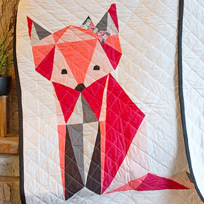 fox girl baby quilt