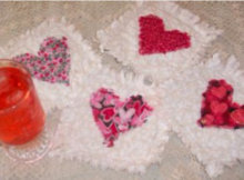 heart coasters rag quilt blocks