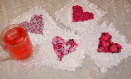 raggy valentines heart coaster to make