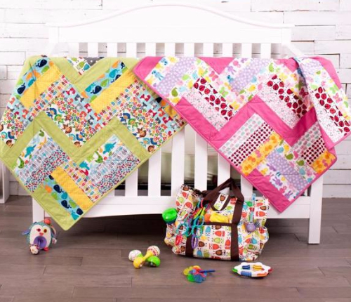 Urban Zoologie fabric baby quilt