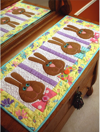 bow tie bunnies table runner