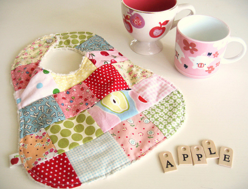 patchwork bibs apples