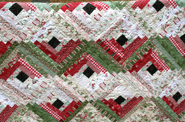 log cabin quilt Christmas Fabric
