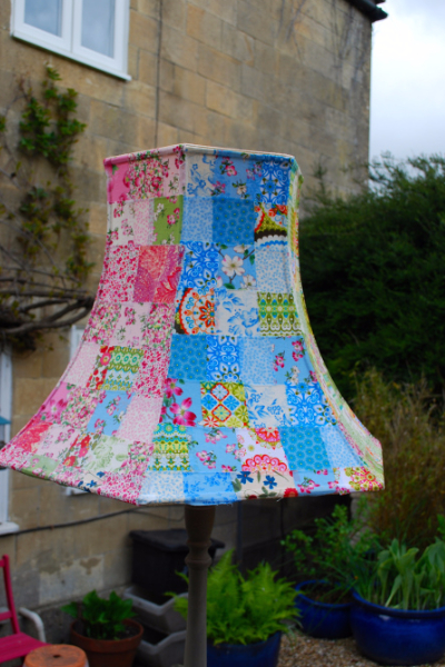 quilt with matching patchwork lamp