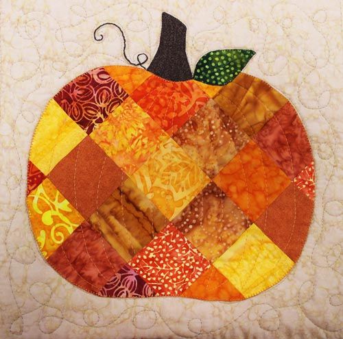 batik fabric patchwork pumpkin