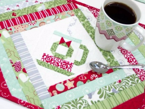 cups placemat quilt pattern Kate Spain fabric