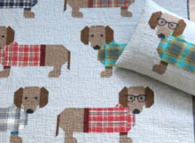 dachshund dogs in sweaters quilt pattern