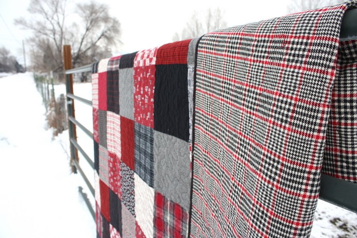 red-and-black-plaid-quilt-back