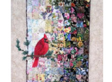 watercolor quilt with cardinal