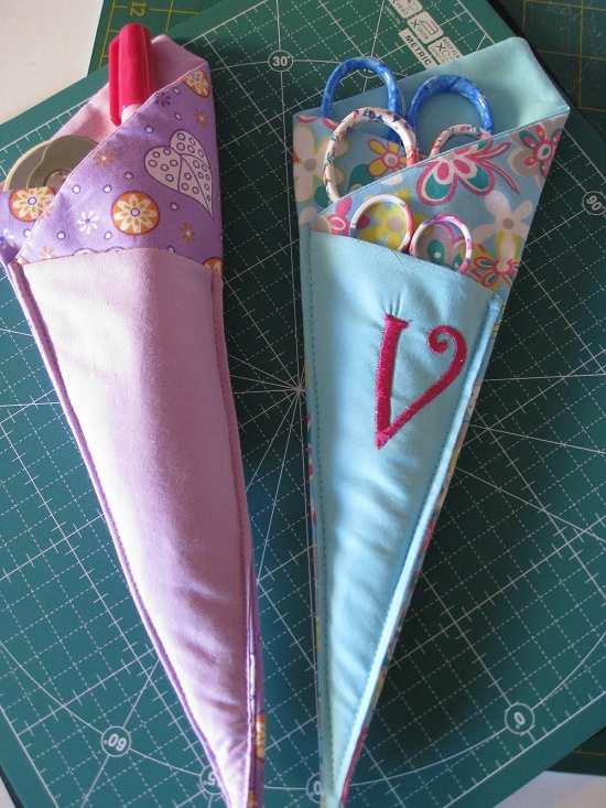 3 pocket scissor pouch with monogram