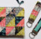 Half square triangle zipper pouch matching key fob