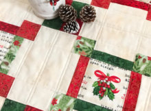 Quilt As You Go Made Vintage Christmas table topper