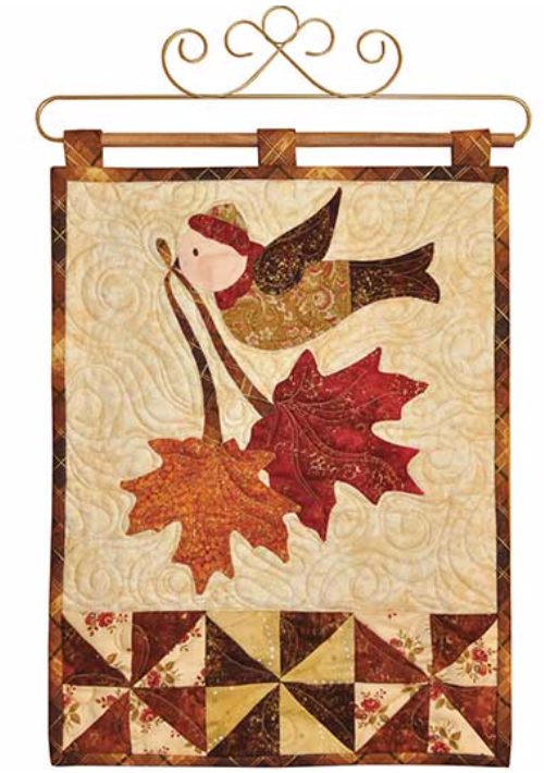 Autumn Wall hanging with bird Vintage style