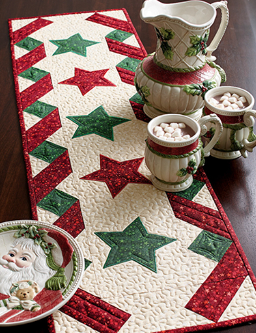 Celebration Table runner with applique stars