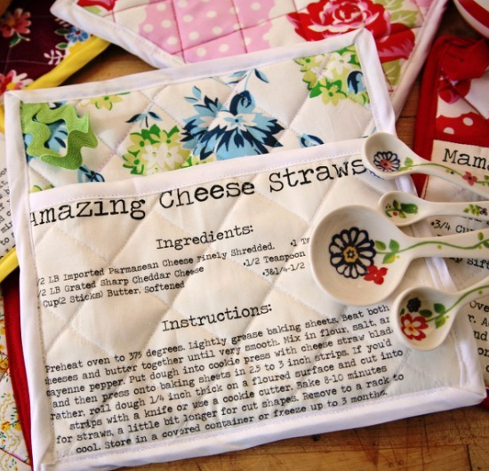 Spoonflower to print recipes on fabric