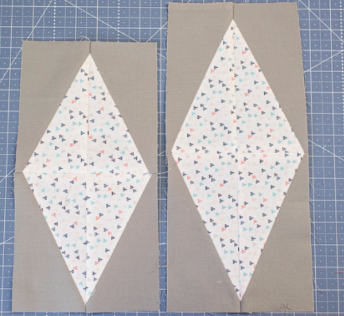 how to make a half rectangle diamond quilt block
