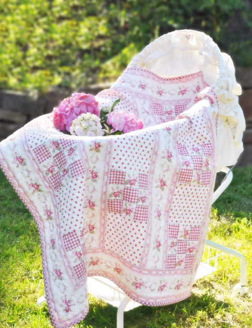 vintage floral fabric Dream Baby quilt