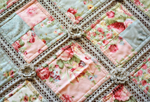 patchwork quilt and crochet
