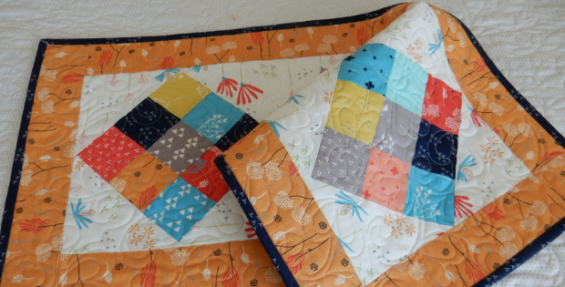 scrappy nine patch table runner