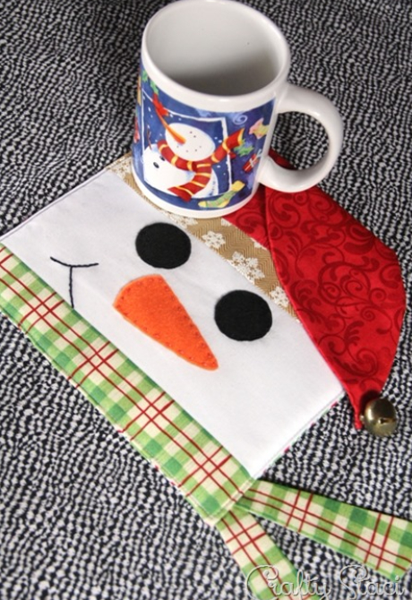 snowman mug rug pot holder