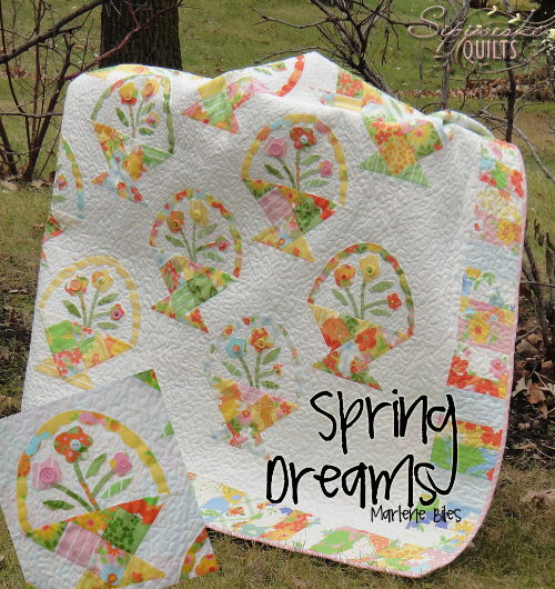 layer cake floral basket quilt