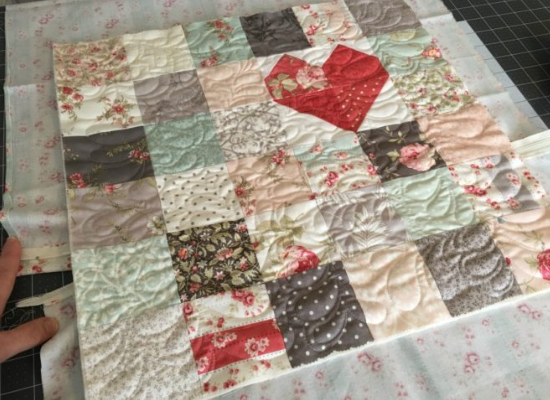 patchwork quilt top Moda Treats Poetry 3 Sisters