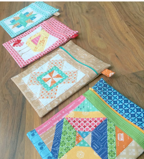 quilt blocks pouches for quilting supplies