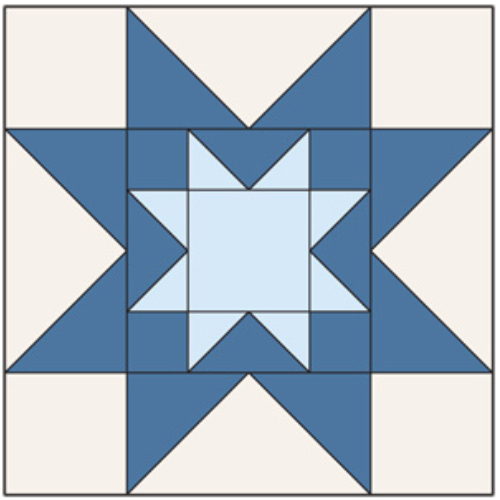 sawtooth quilt block blue and white fabric