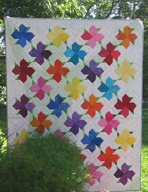 scrap fabric blooms quilt Spring