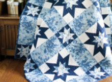 star quilt blue and white fabric