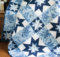 star quilt blue and white fabric