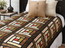 Stained glass log cabin quilt