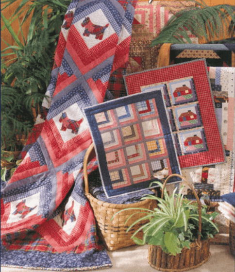 scottie dog log cabin quilt