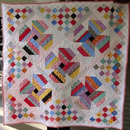 jelly roll posies baby quilt