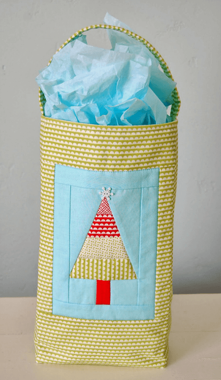 quilted gift bag christmas tree quilt block