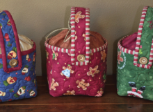 Santas Cookie Bucket Fabric Basket